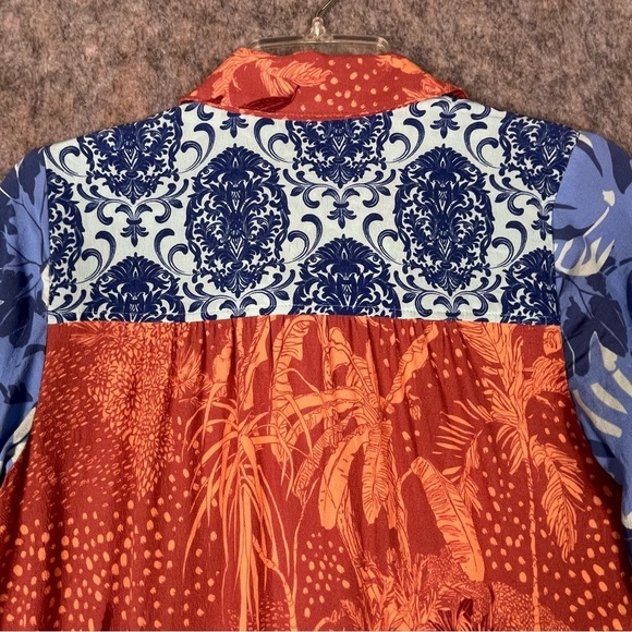 Soft Surroundings Hermosa Chic ColorBlock Floral Sophisticated Tunic Blouse XS - Picture 8 of 14